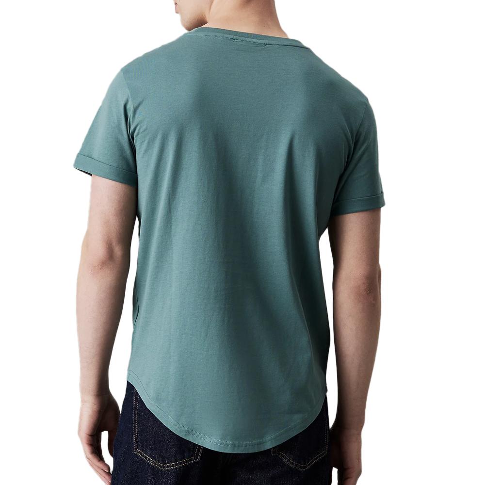 T-shirt Vert Homme Calvin Klein Jeans Badge Turn Up vue 2