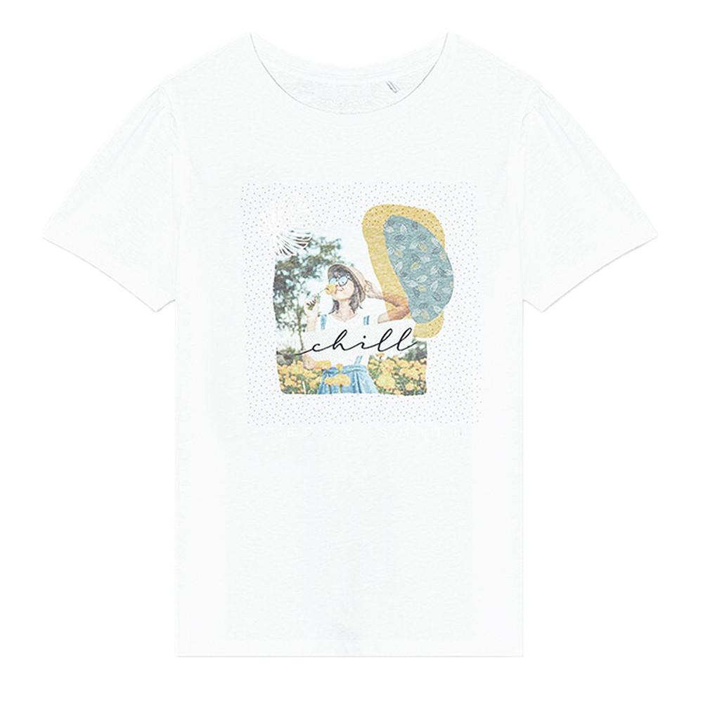 T-shirt Blanc Femme Teddy Smith Patchy pas cher