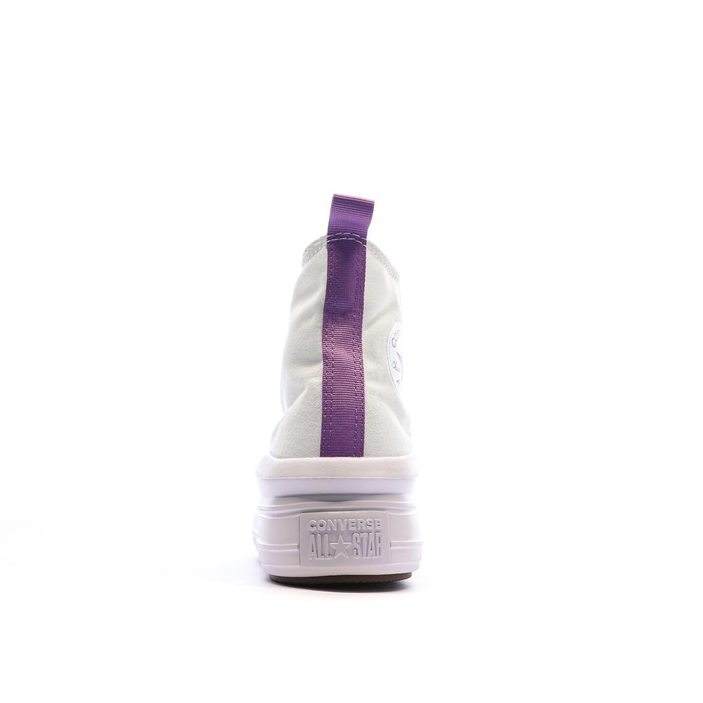 Baskets Blanches/Violettes Femme Converse All Star Move vue 3