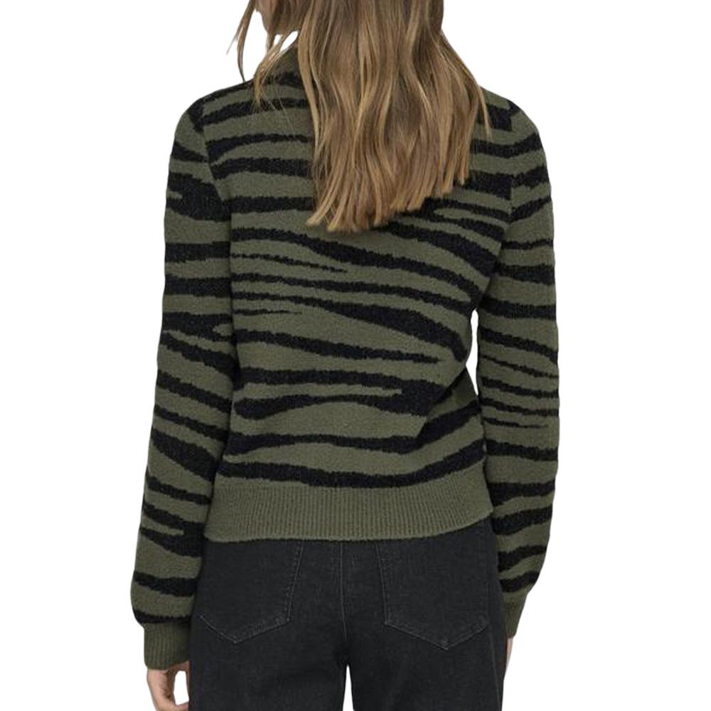 Pull Noir/Kaki Zébré Femme JDY Lorraine vue 2