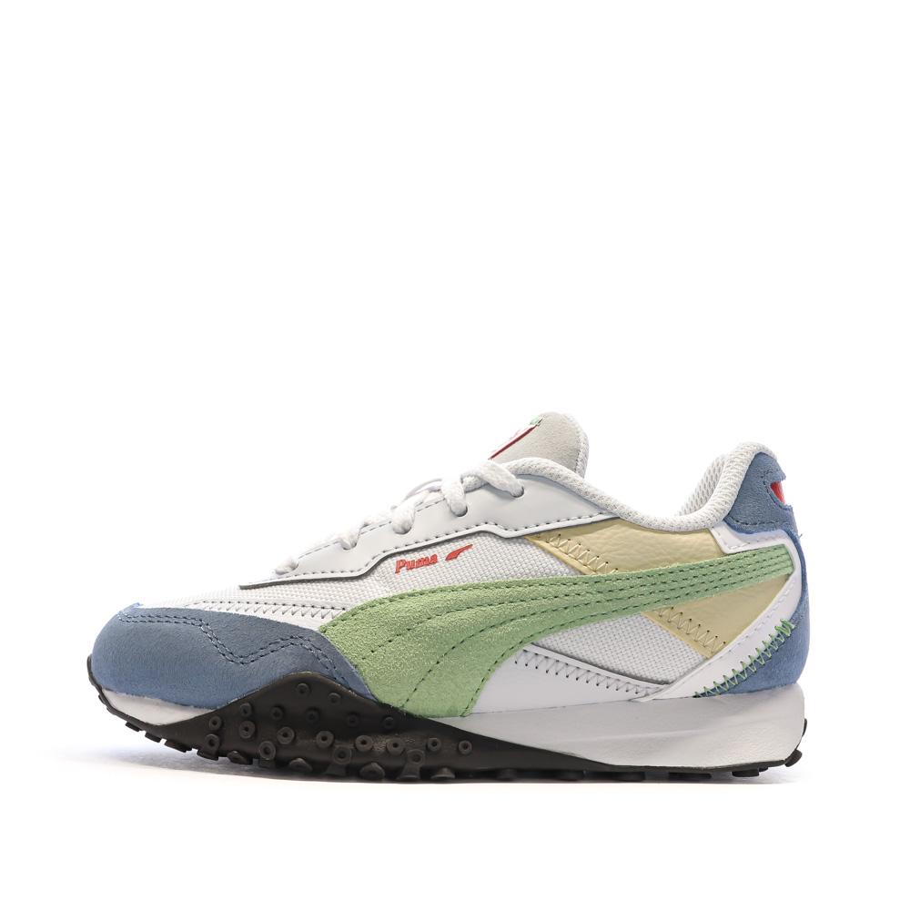 Baskets Beige/Vert/Bleu Fille/Garçon Puma Blktop pas cher