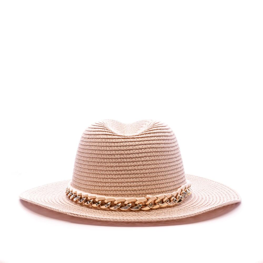 Chapeau Rose/Chaîne Femme Emeraude Fedora vue 2