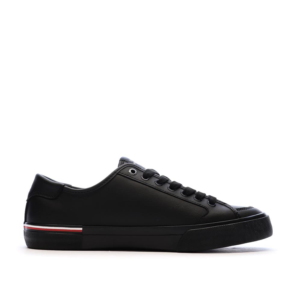 Baskets Noires Cuir Homme Tommy Hilfiger Core Corporate Vulc vue 2