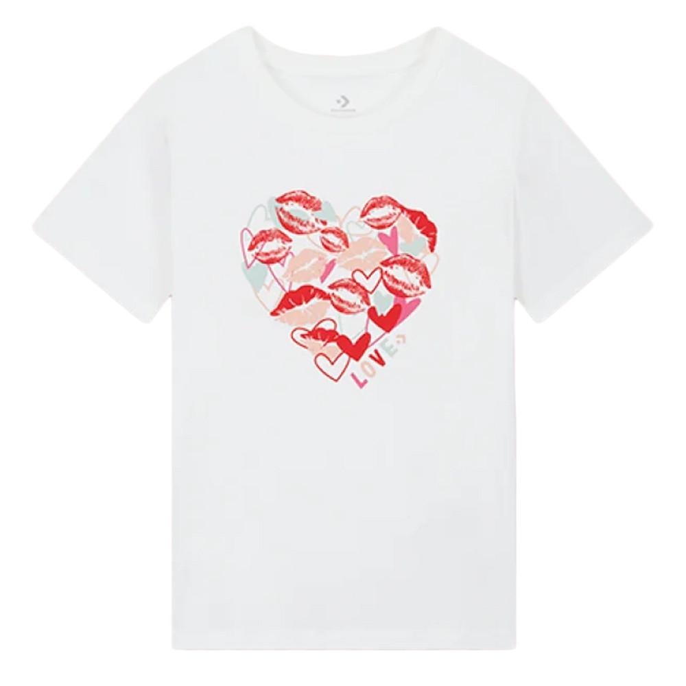 T-shirt Blanc Femme Converse Valentine's Day Heart pas cher
