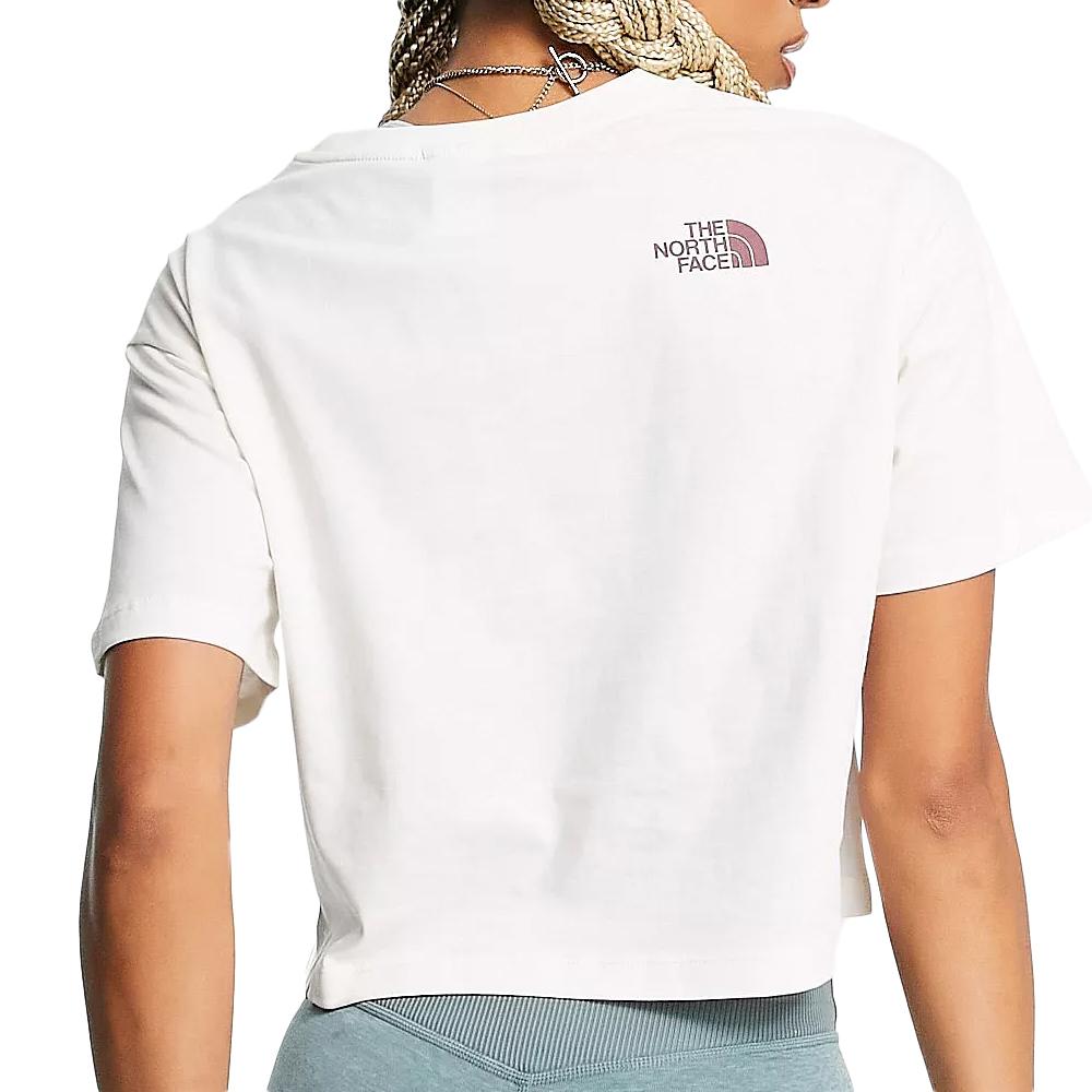 T-shirt Blanc Femme The North Face Leaf Draw Crop vue 2