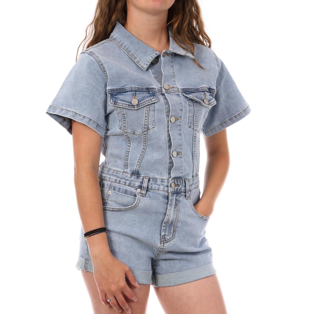 Combishort Bleu Clair Femme Monday Premium pas cher