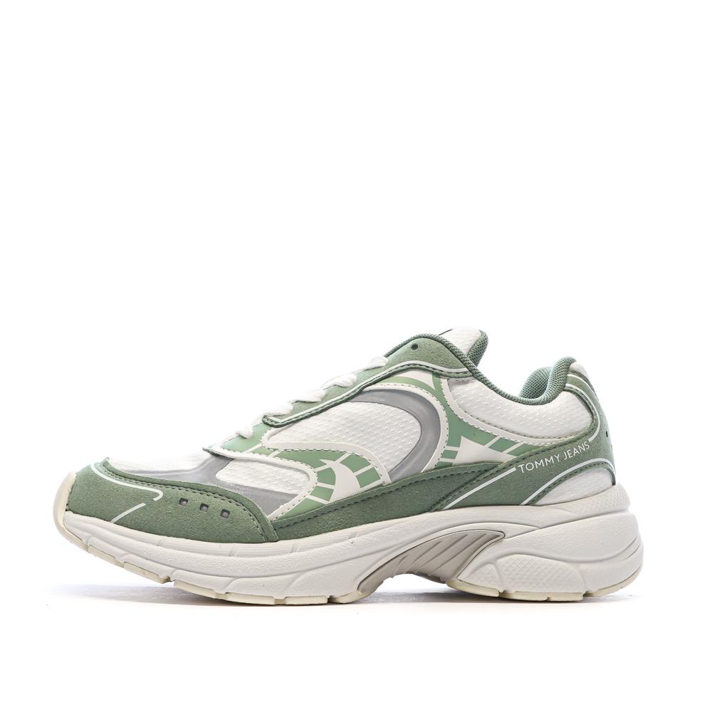 Baskets Blanc/Vert Homme Tommy Hilfiger Archive 25 pas cher