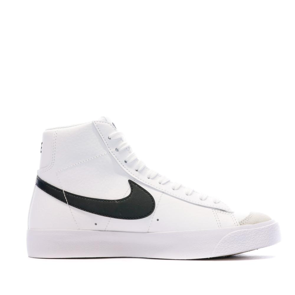 Baskets Blanc/Noir Femme Nike Blazer Mid 77 vue 2