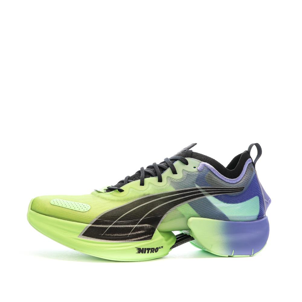 Chaussures de running Jaune/Bleu Femme Puma Fast Nitro pas cher