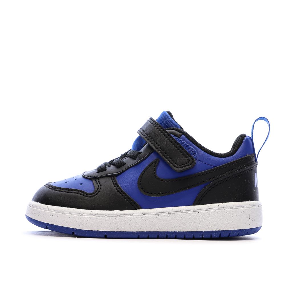 Baskets Bleu/Noires Garçon Nike Court Borough pas cher