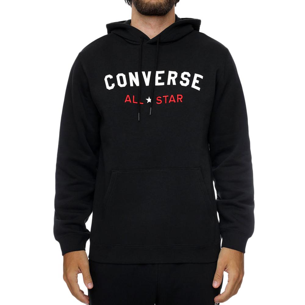 Sweat à capuche Noir Homme Converse Center pas cher