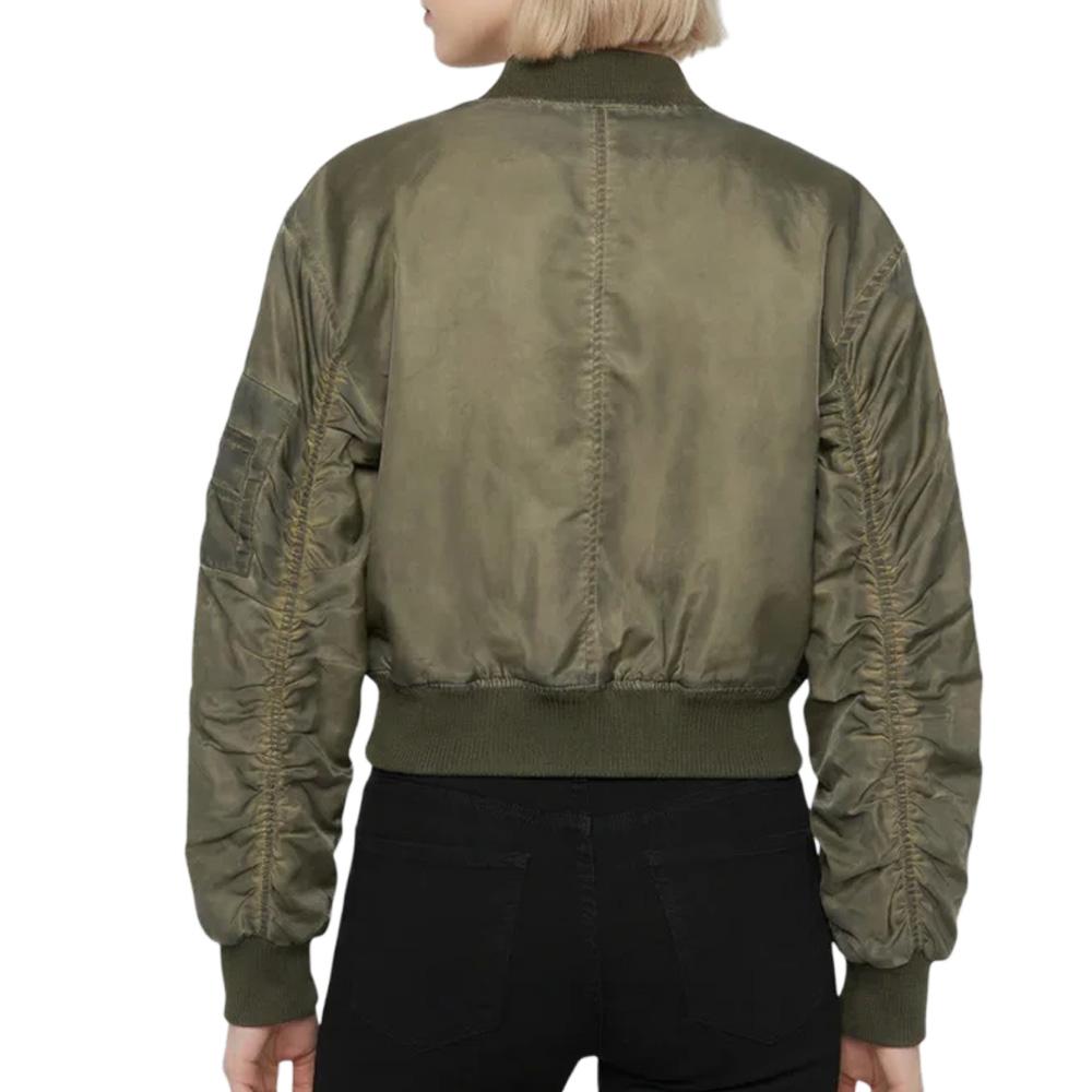 Veste Bomber Femme Kaki Schott Oversize Washed vue 2