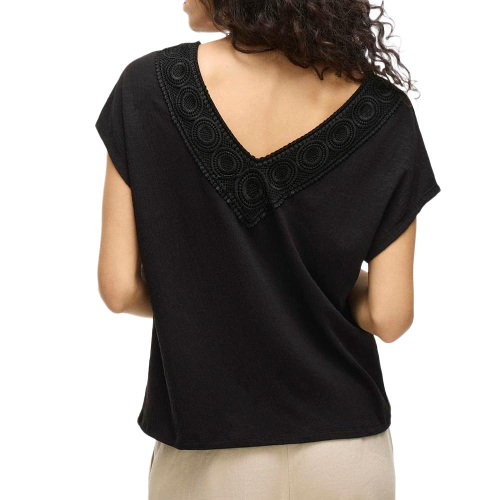 Camiseta negra de mujer Vila Visyma ver 2