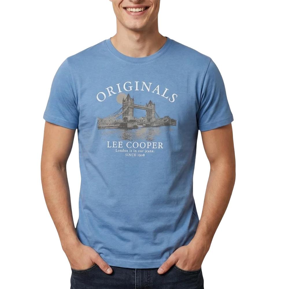 T-Shirt Bleu Homme Lee Cooper LCN820 pas cher