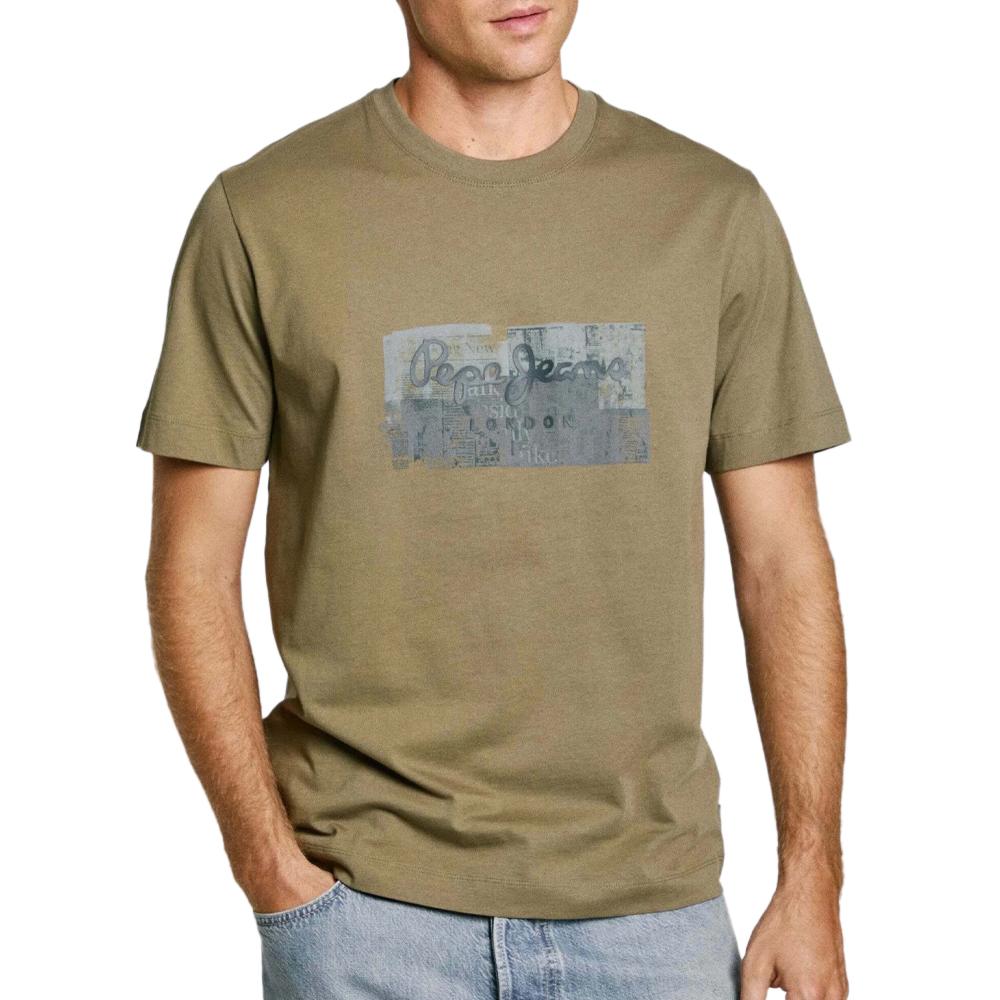 T-shirt Vert Homme Pepe jeans Connor pas cher