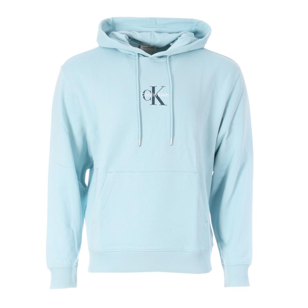 Sweat à Capuche Bleu Homme Calvin Klein Jeans 350 Terry Micro pas cher