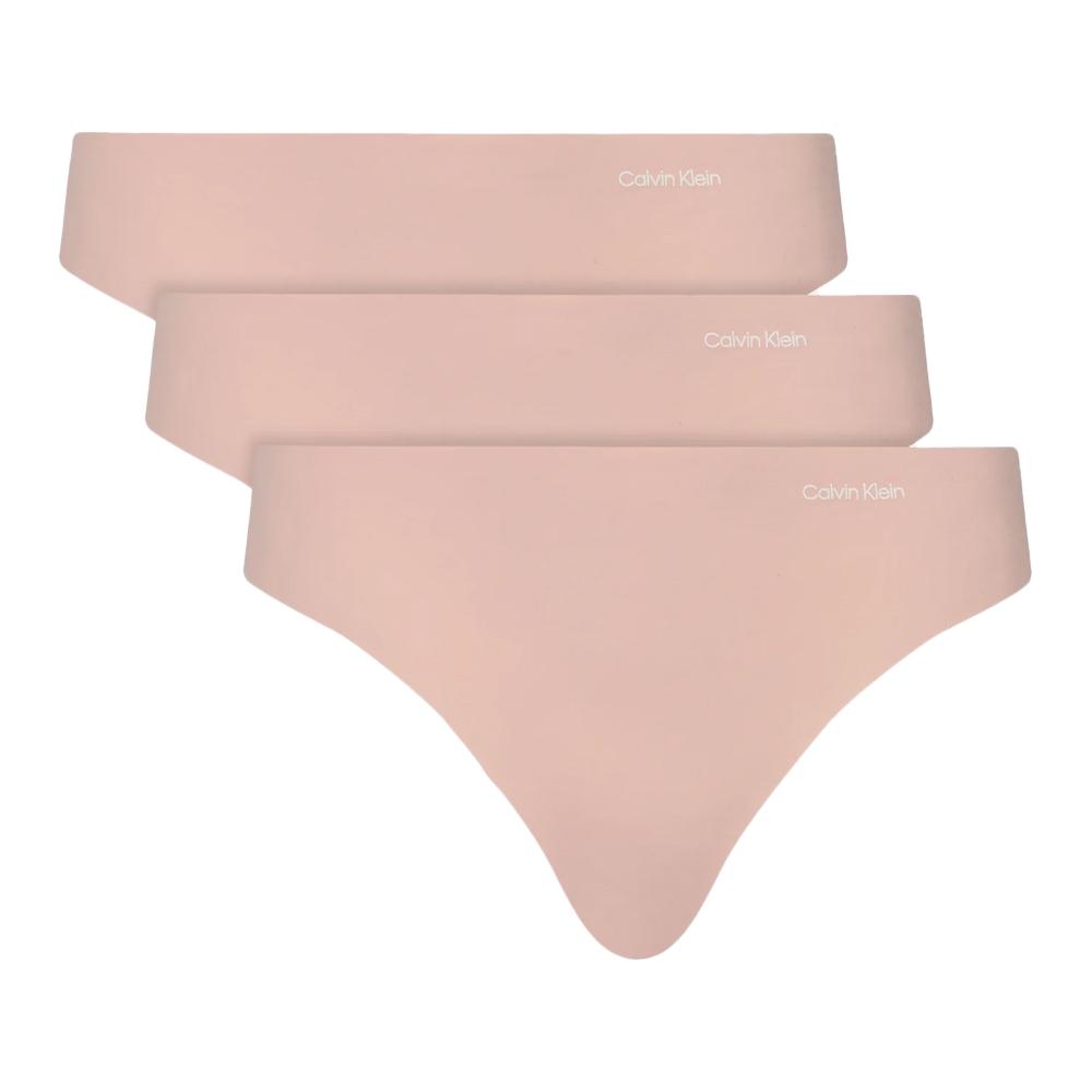 Lot de 3 Strings Rose Femme Calvin Klein Jeans Thong pas cher