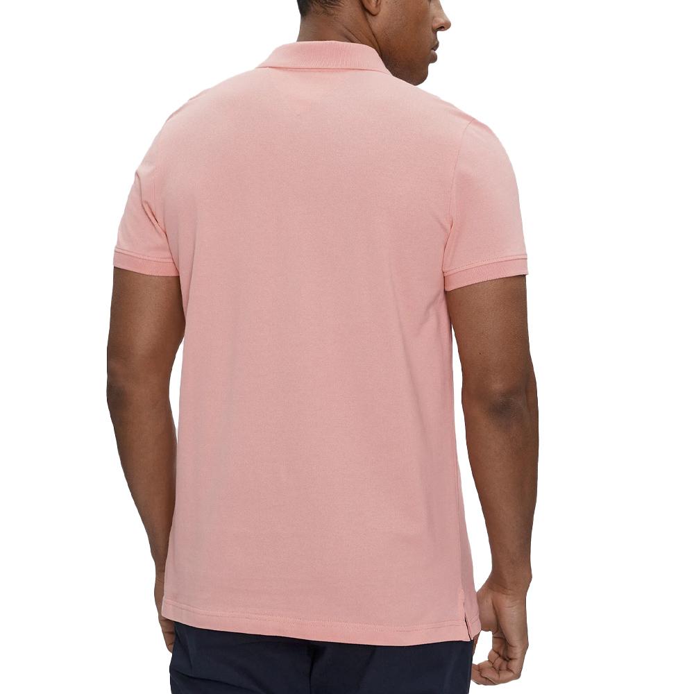 Polo Rose Homme Tommy Hilfiger Slim Plackett vue 2