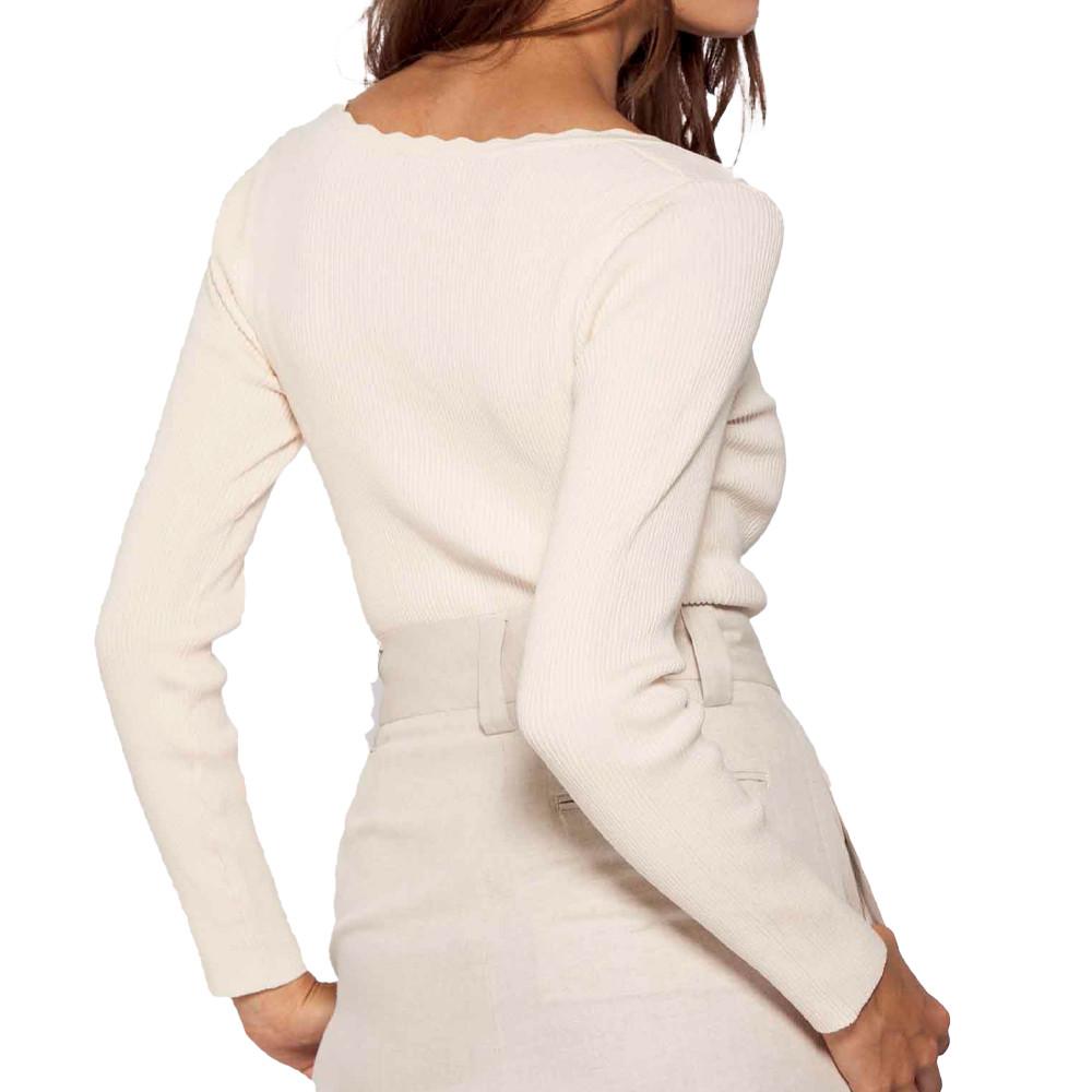 Pull Écru Femme Morgan Clodi vue 2