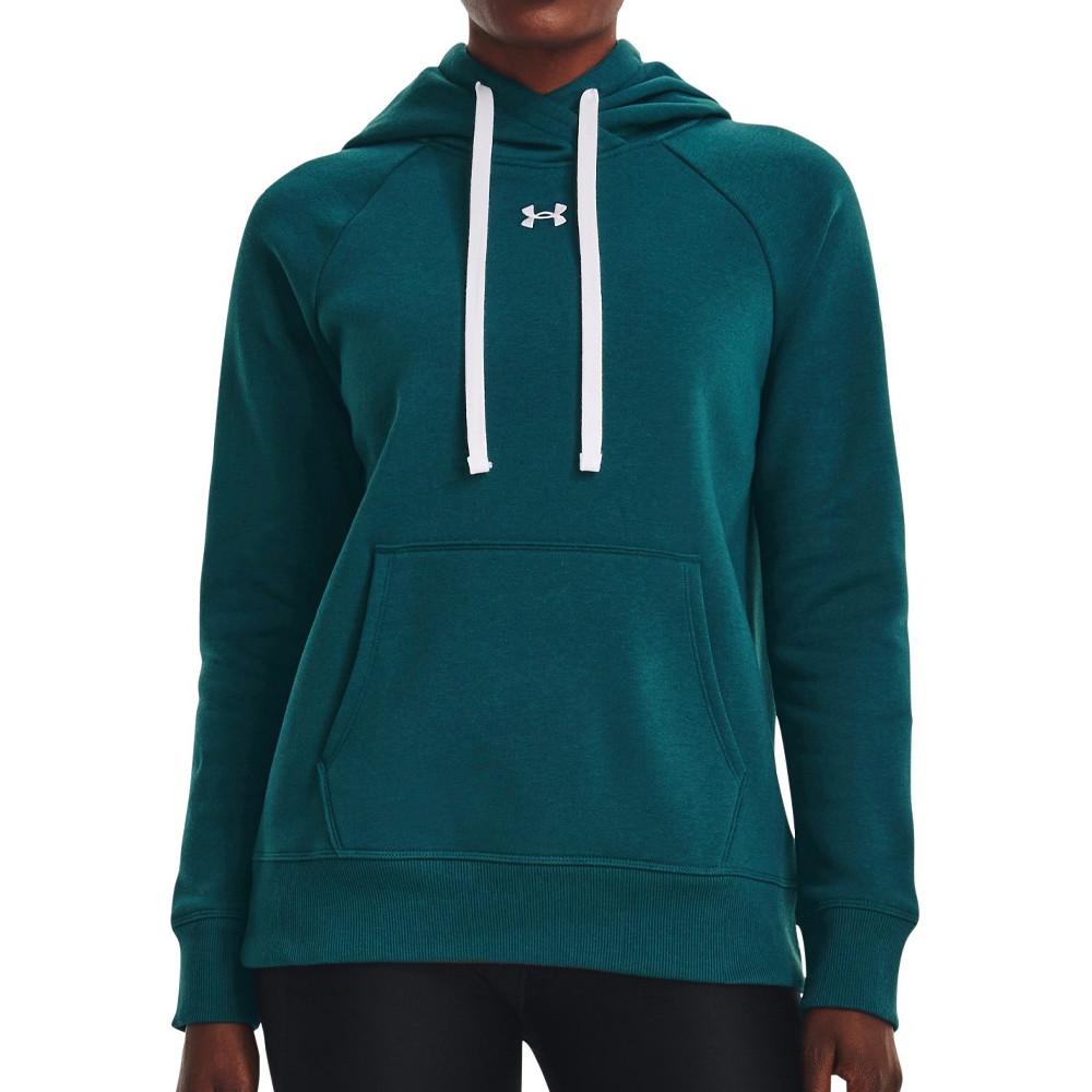 Sweat à capuche Bleu Canard Femme Under Armour Rival pas cher