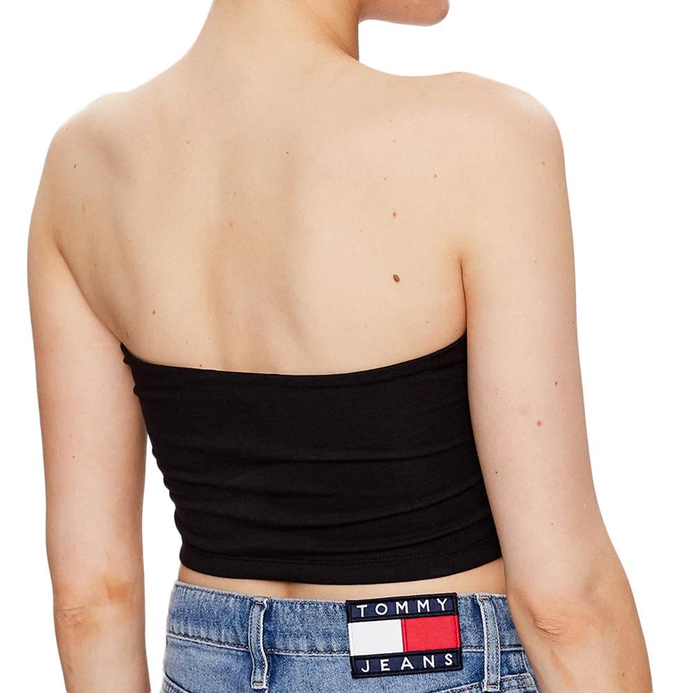 Top Bandeau Noir Femme Tommy Hilfiger Tjw Essential Tube T vue 2