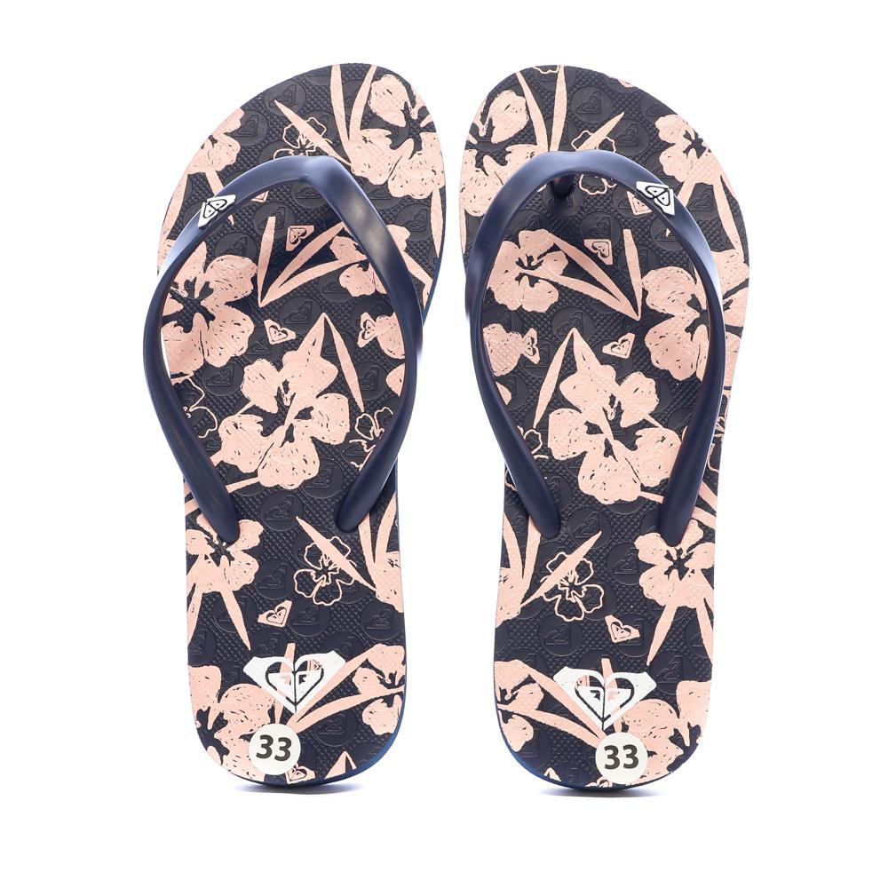 Tong Marine à fleurs Fille Roxy The Sea Vanille vue 3