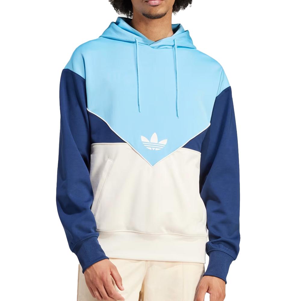 Sweat à Capuche Bleu/Beige Homme Adidas Poly pas cher