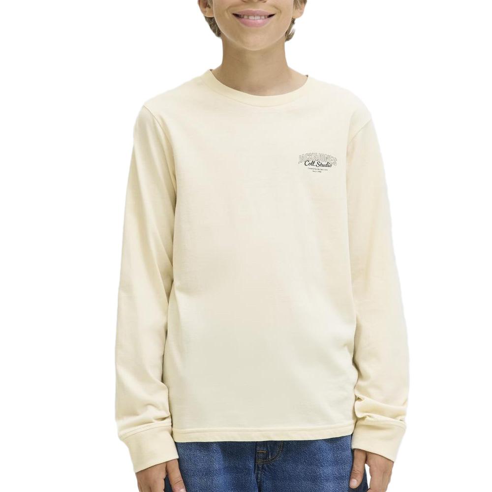 T-Shirt Manches Longues Beige Garçon Jack & Jones Makoto pas cher