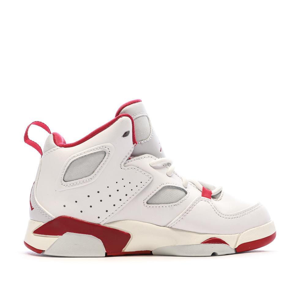 Baskets Blanches Rouges Garcon Nike Jordan Fltclb