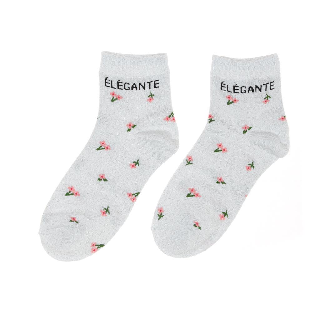 Calcetines grises con flores para mujer Stella Green Elegante barato