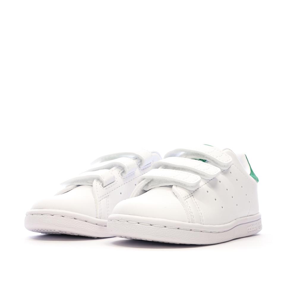 Baskets Blanches/Vertes Garçon/Fille Adidas Stan Smith vue 6