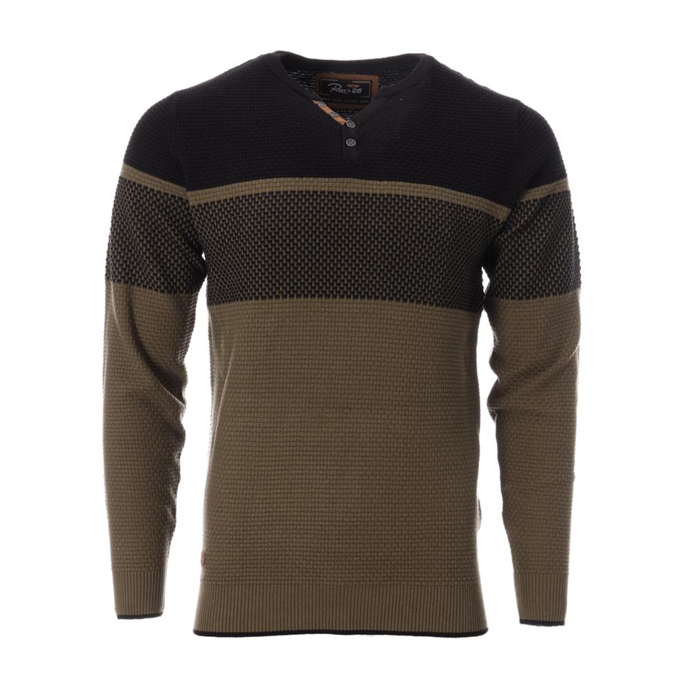 Pull Kaki/Noir Homme RMS26 60963 pas cher