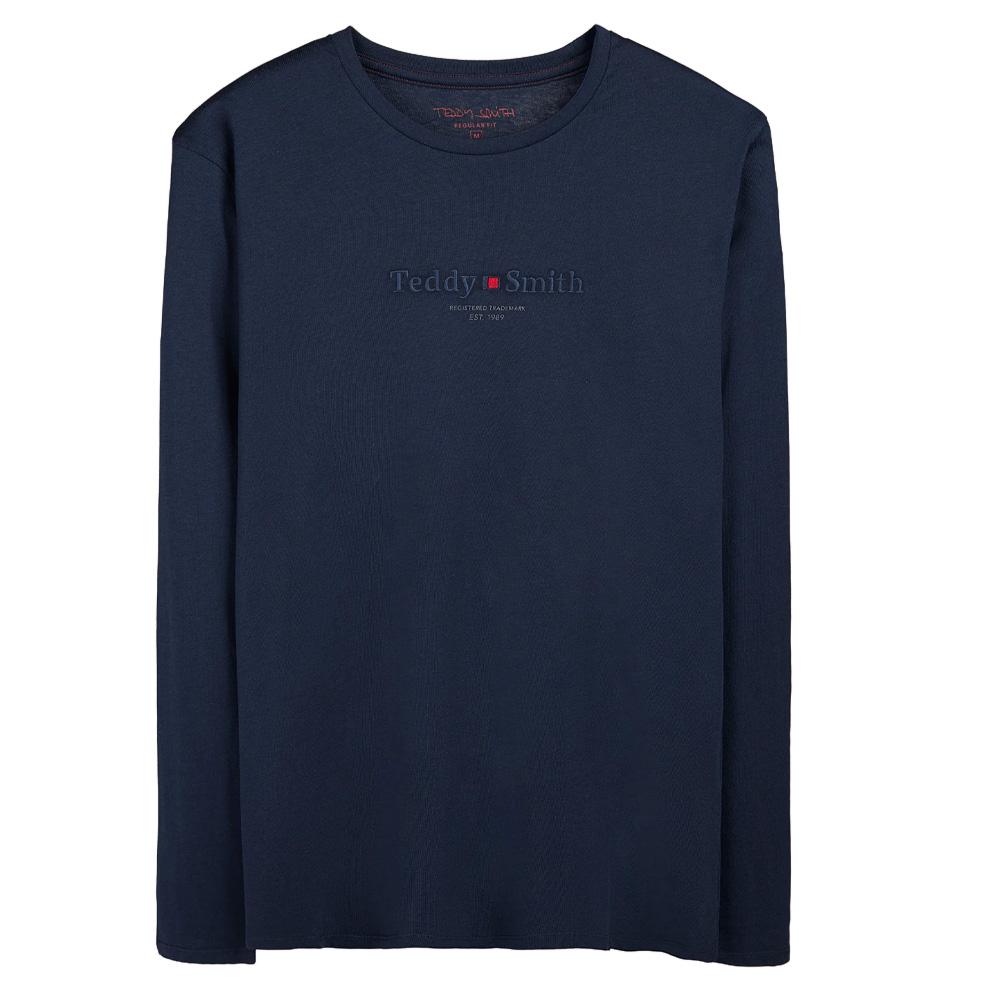 T-Shirt Manches Longues Marine Homme Teddy Smith Jim pas cher