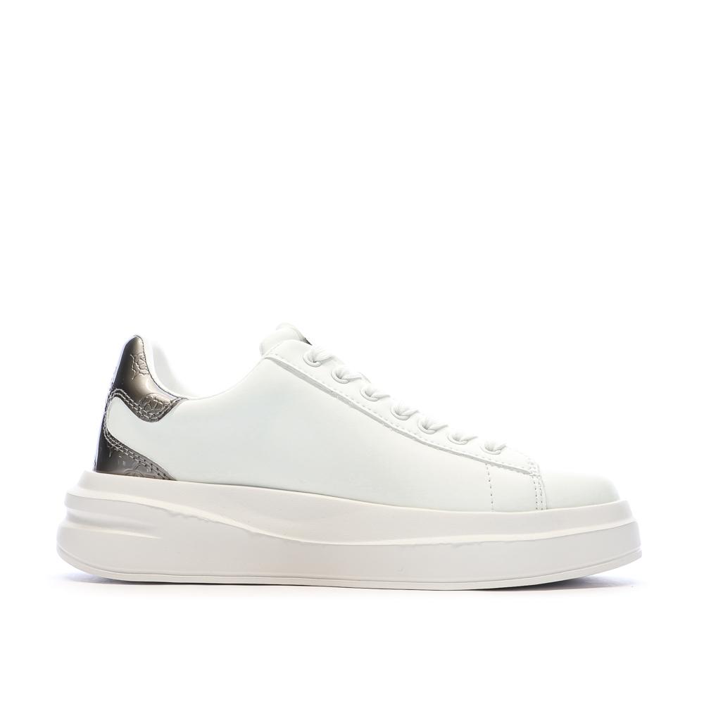 Baskets Blanches/Argent Femme Guess Elbina vue 2