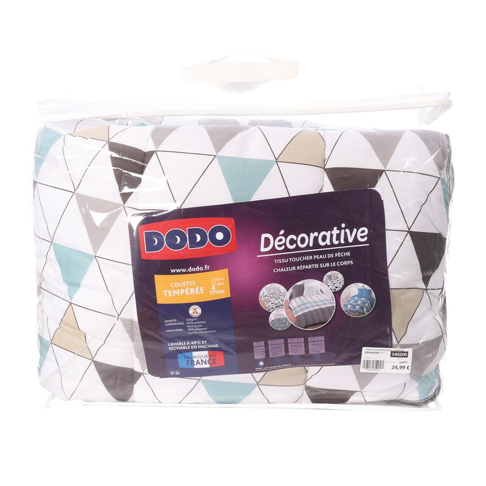 Couette Blanc/Marine Dodo Tempérée Décorative 140x200 pas cher