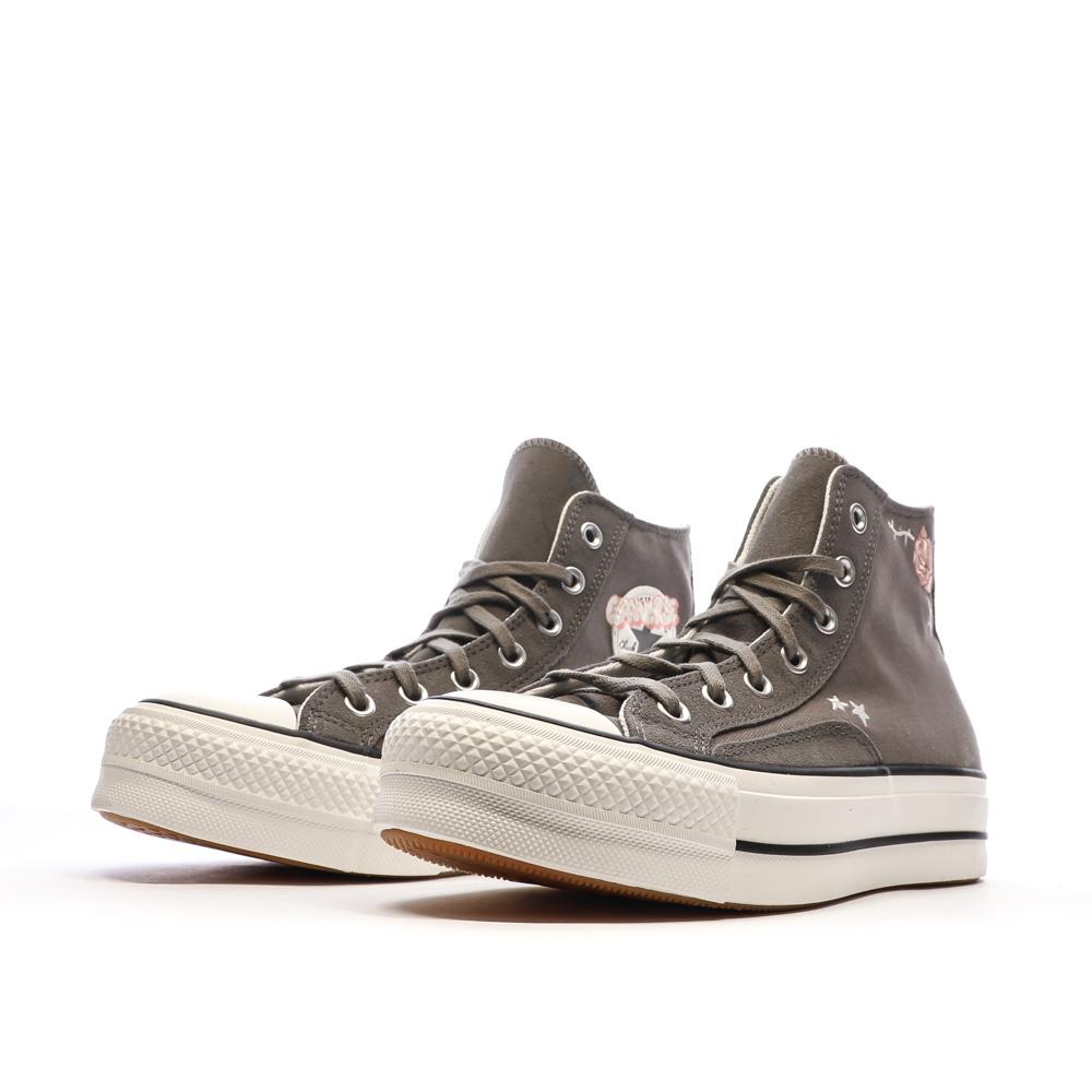 Baskets Grises Femme Converse Chuck Taylor All Star Lift vue 6