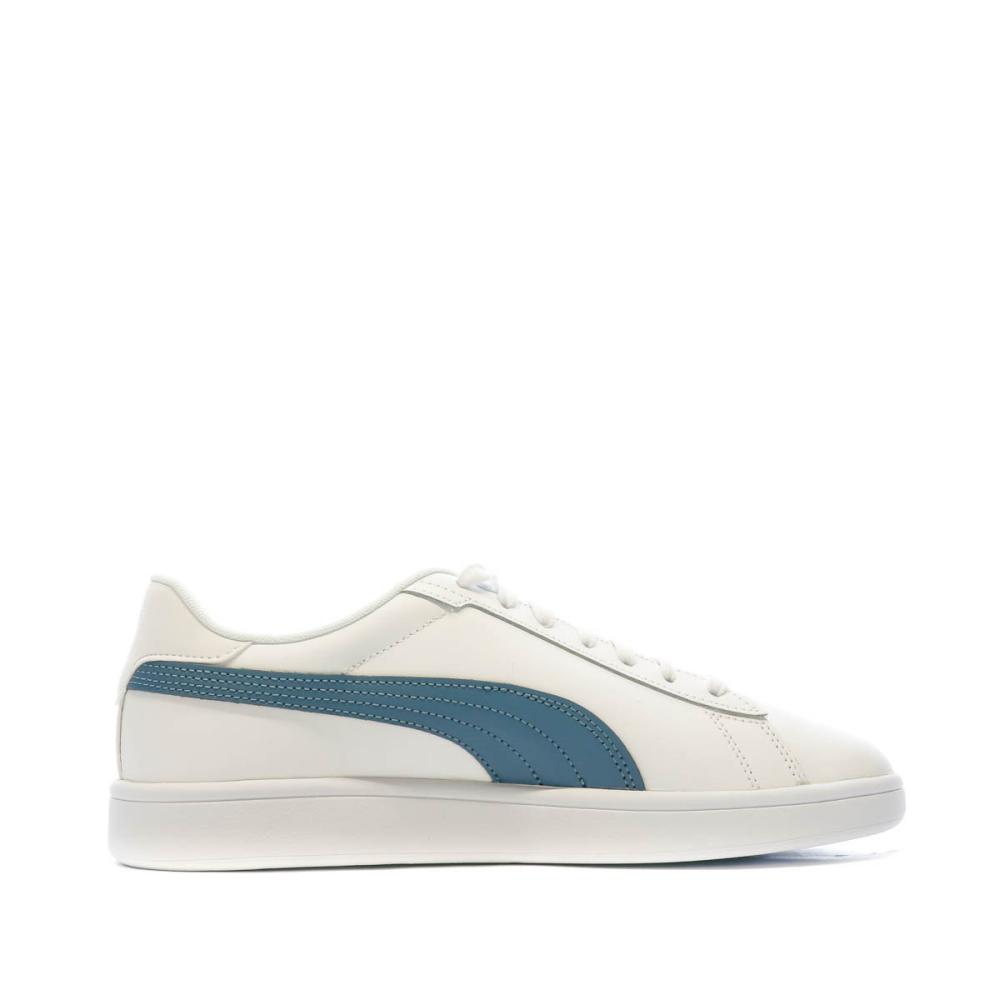 Baskets Blanches/Bleu Homme Puma Smash 3.0 vue 2