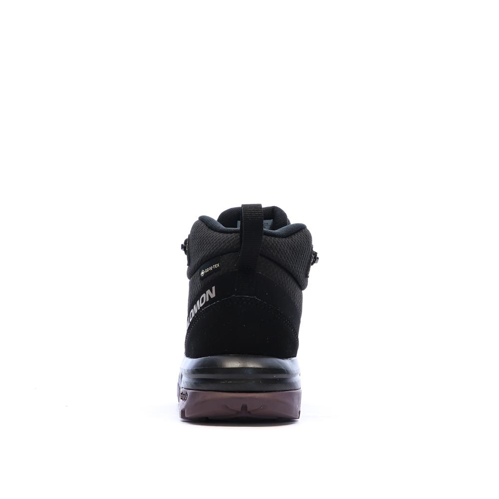 Schwarze Damen-Wanderschuhe Salomon Exeo Mid Ansicht 3