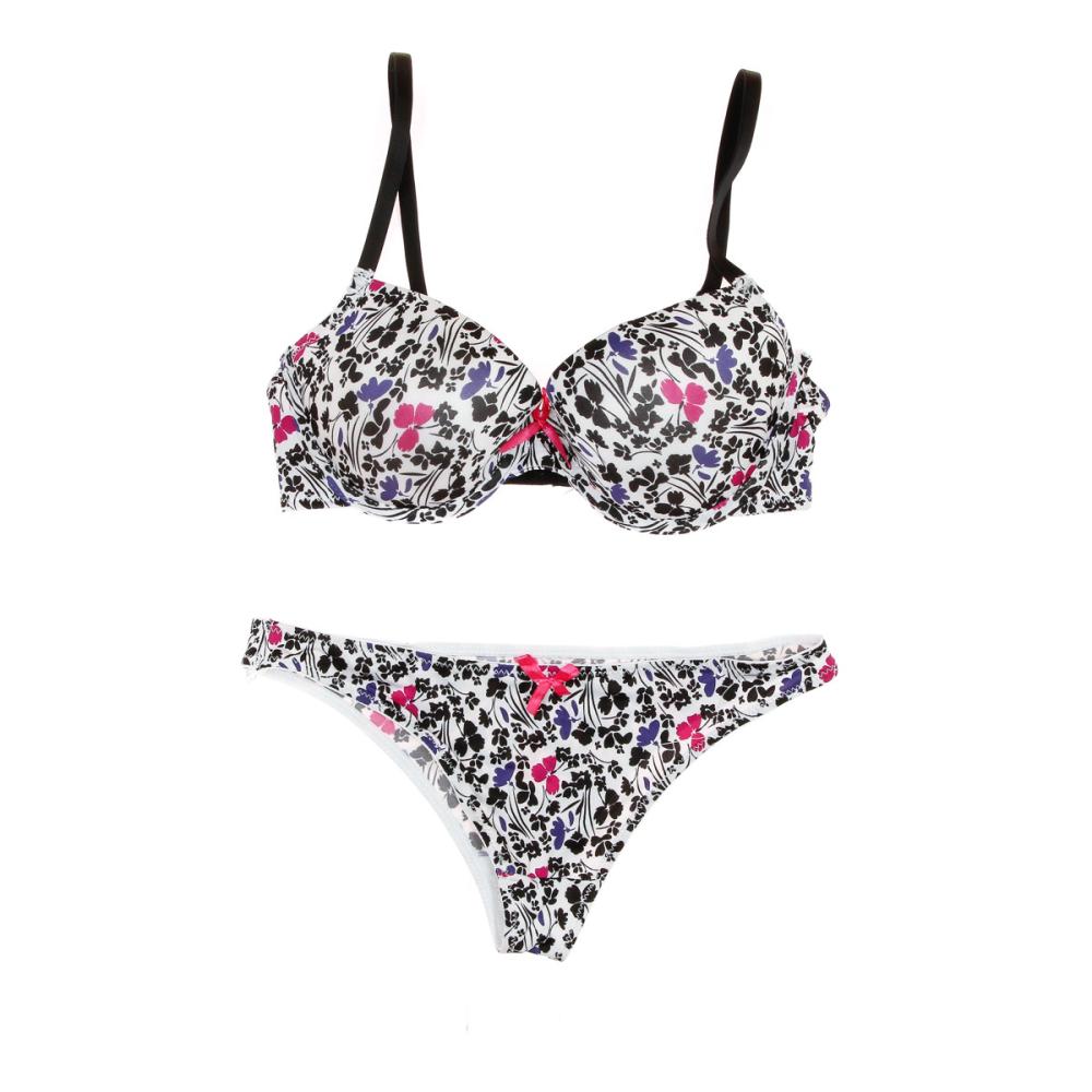 Ensemble Soutien-gorge & Tanga Fleurs Femme Twinday pas cher