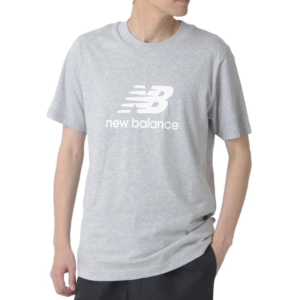 T-shirt Gris Homme New Balance Stacked Logo pas cher