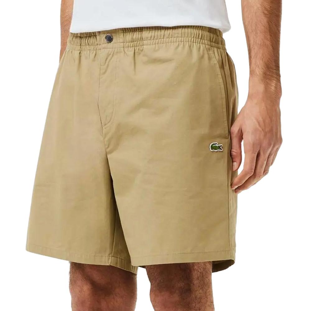 Short Beige Homme Lacoste Poplin pas cher