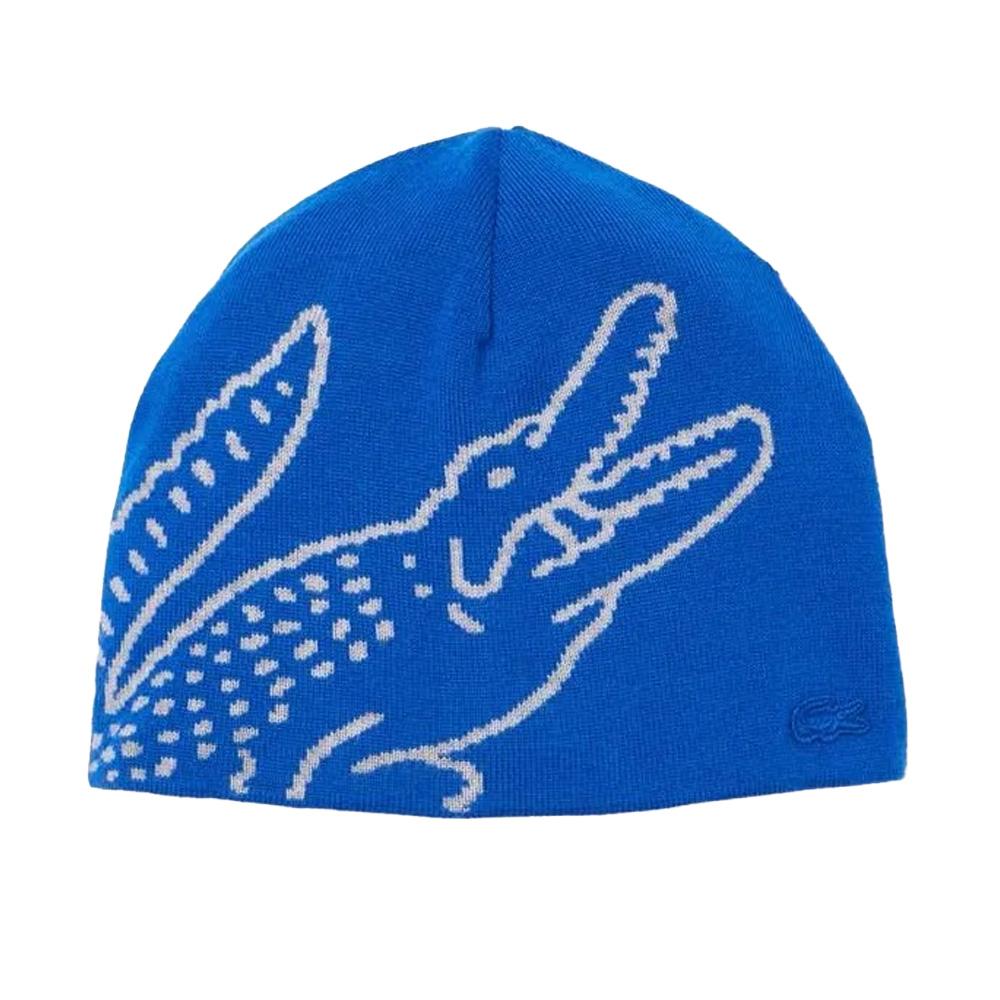 Bonnet Bleu/Blanc Homme Lacoste Broderie pas cher