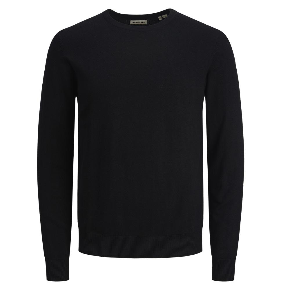 Pull Noir Garçon Jack & Jones Knit Neck pas cher