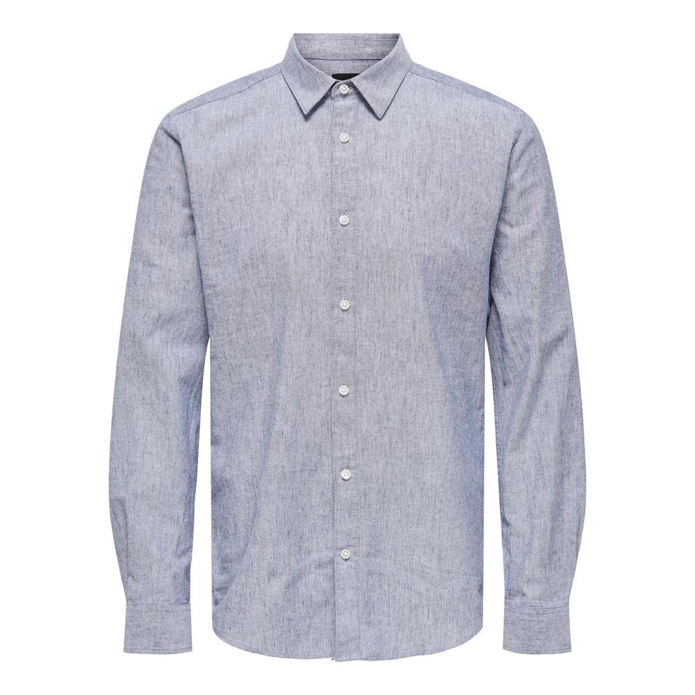 Chemise Marine Homme Only & Sons  Solid Linen pas cher