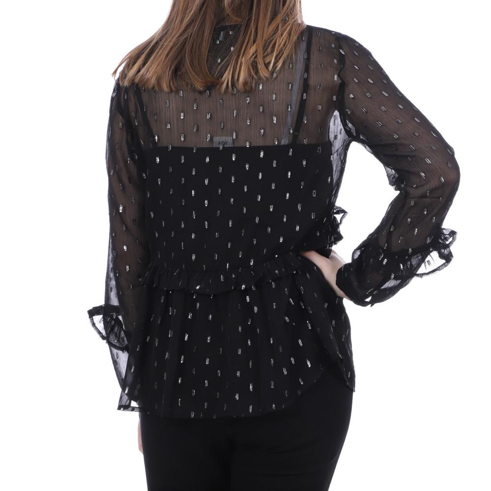 Blouse Noir et Argent femme JDY Shimmer vue 2