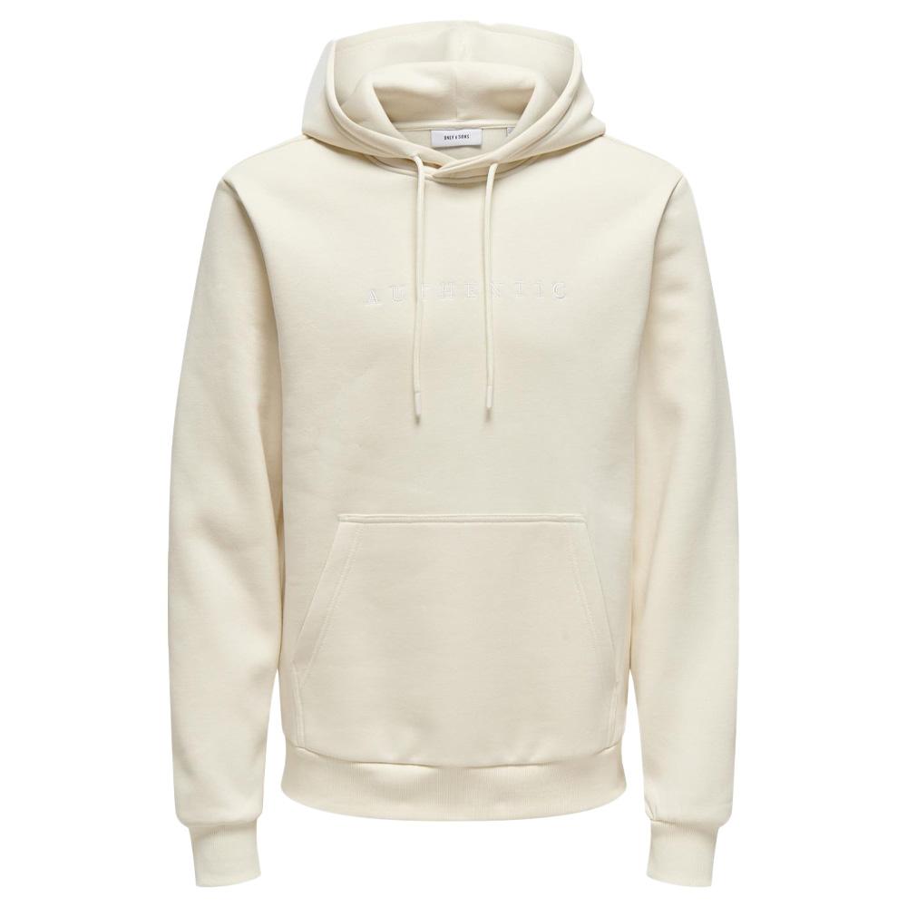 Sweat à Capuche Ecru Homme Only & Sons Connor pas cher