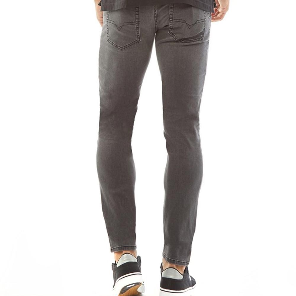 Jean Skinny slim Gris Homme Diesel Troxer vue 2