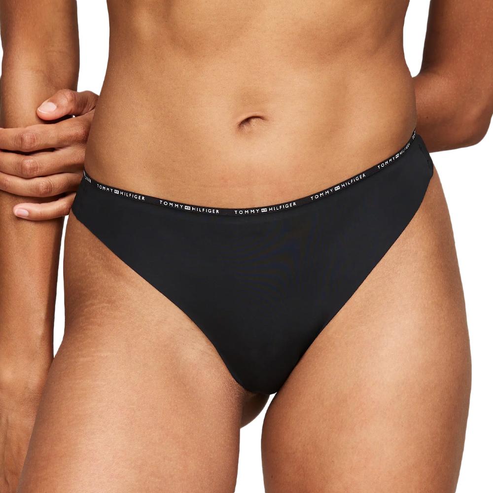 String Noir Femme Tommy Hilfiger ThongDS pas cher
