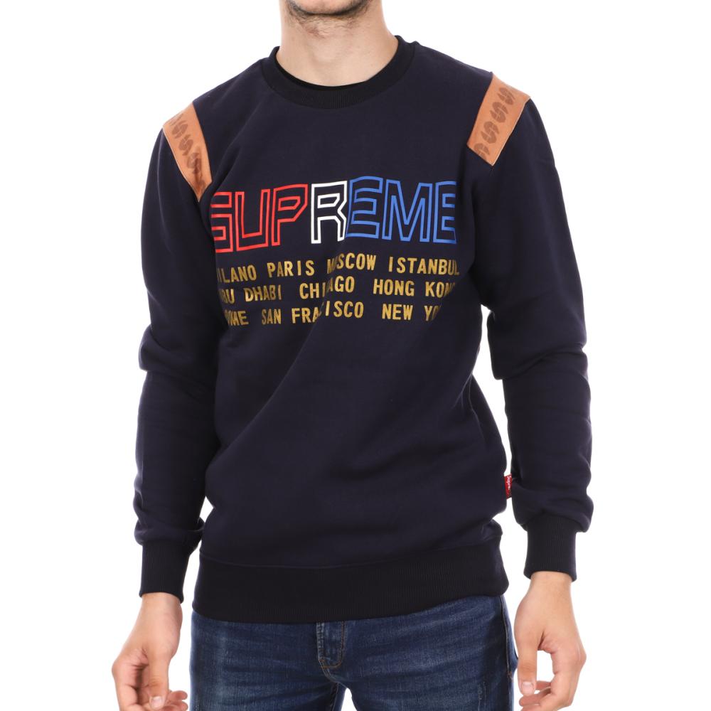 Sweat marine homme Supreme Grip Spike pas cher
