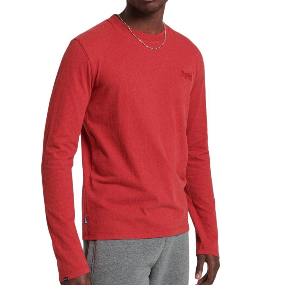 T-shirt Manches Longues Rouge Homme Superdry M6010550A-02A pas cher
